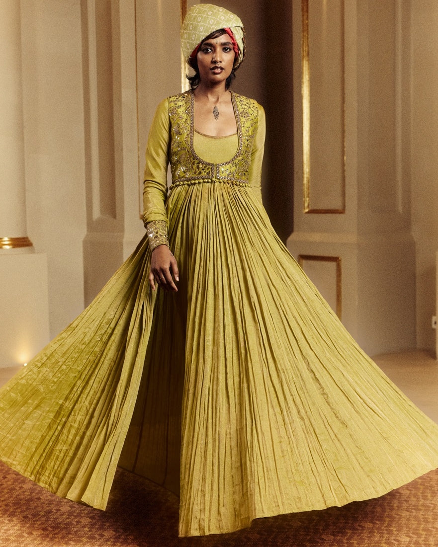 Dry Heena Green Anarkali Set
