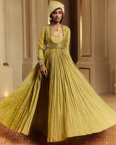 Dry Heena Green Anarkali Set