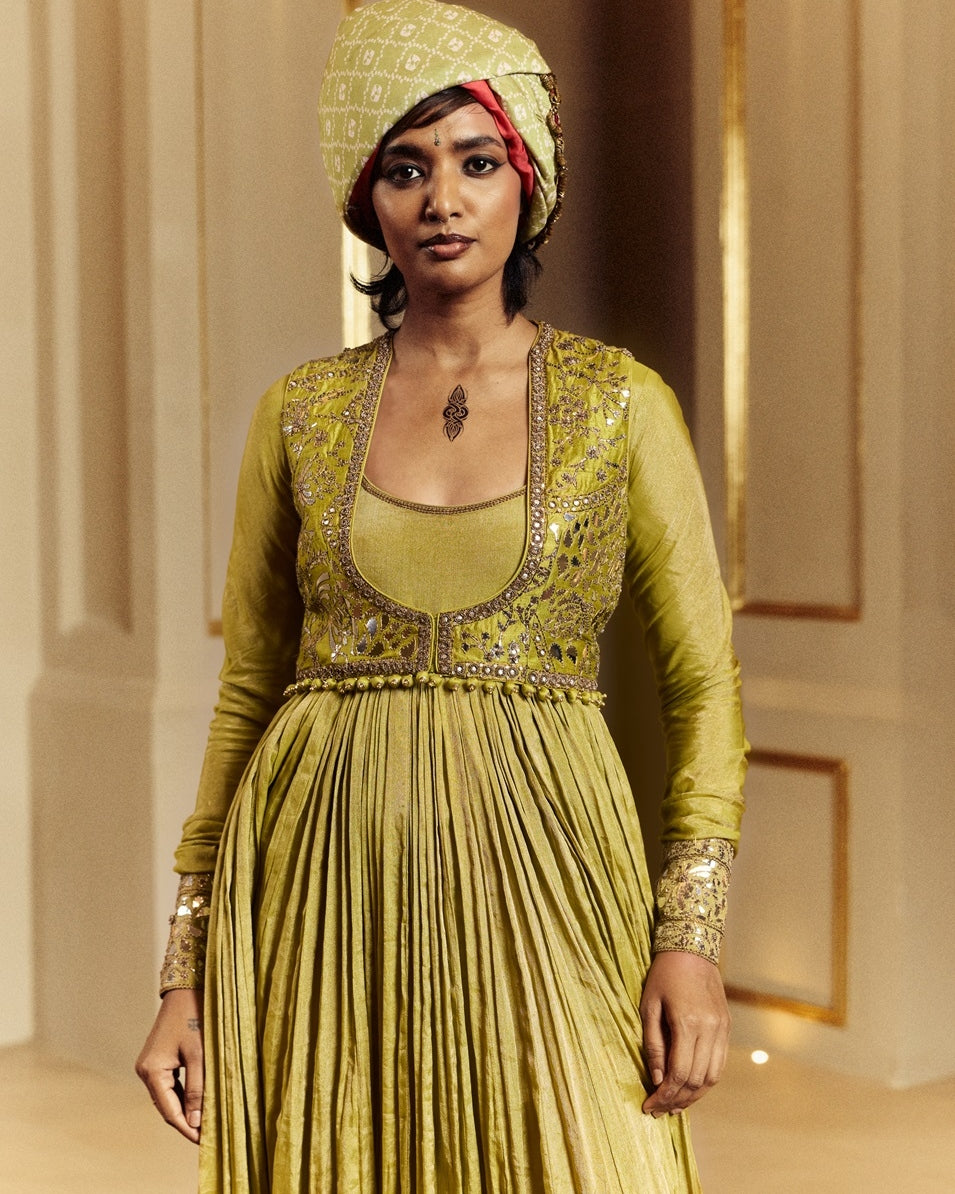 Dry Heena Green Anarkali Set