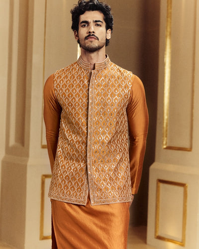 Printed Sarso Embroidered Classic Kurta Set