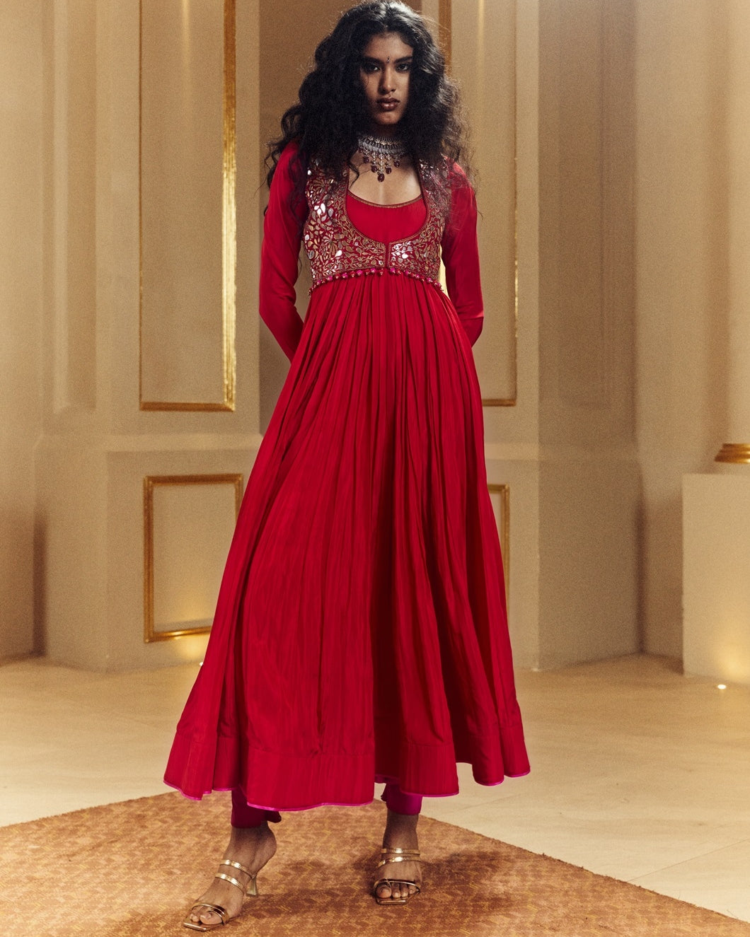 Surkh Laal Anarkali Koti Set