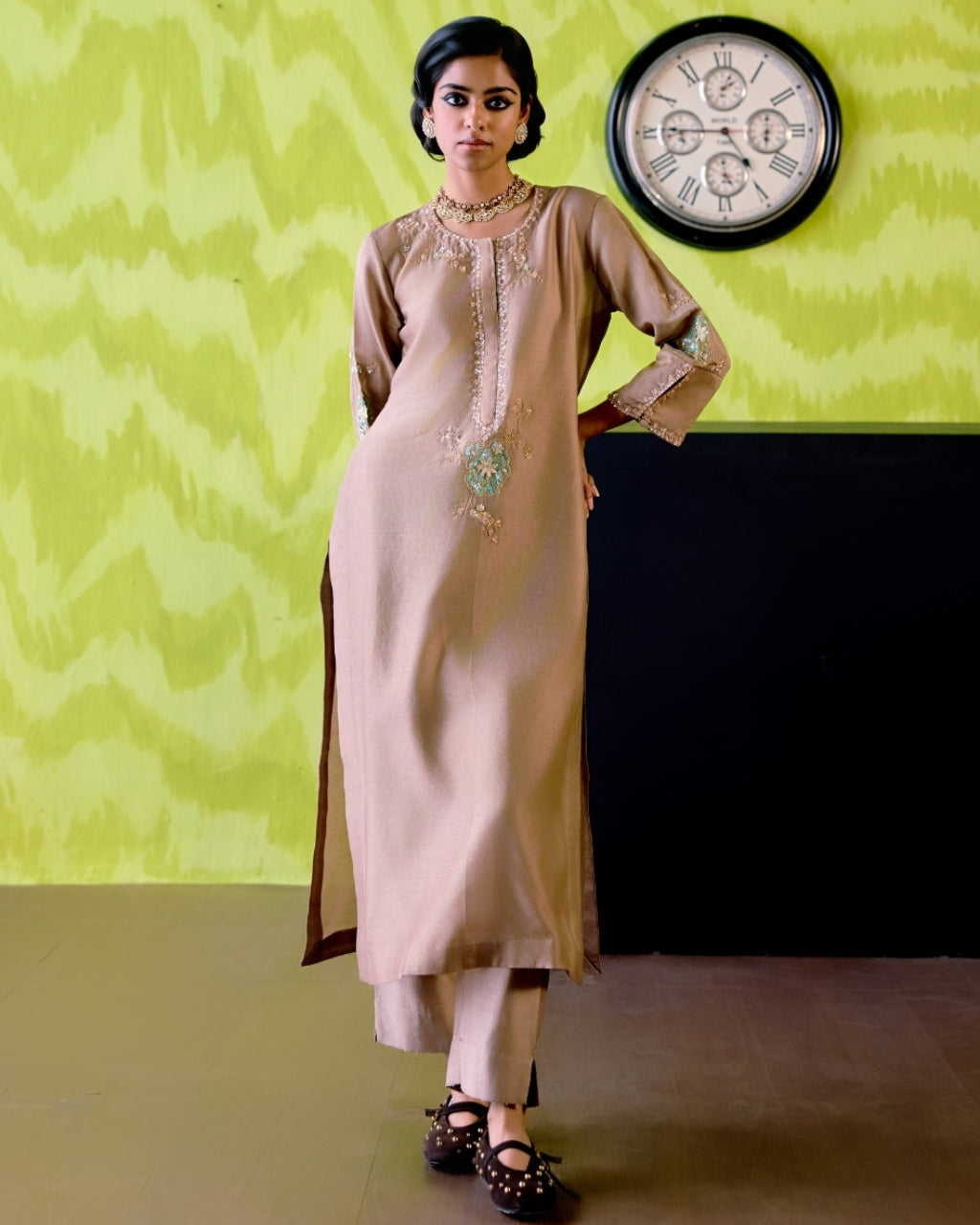 Mocha Straight Kurta Set