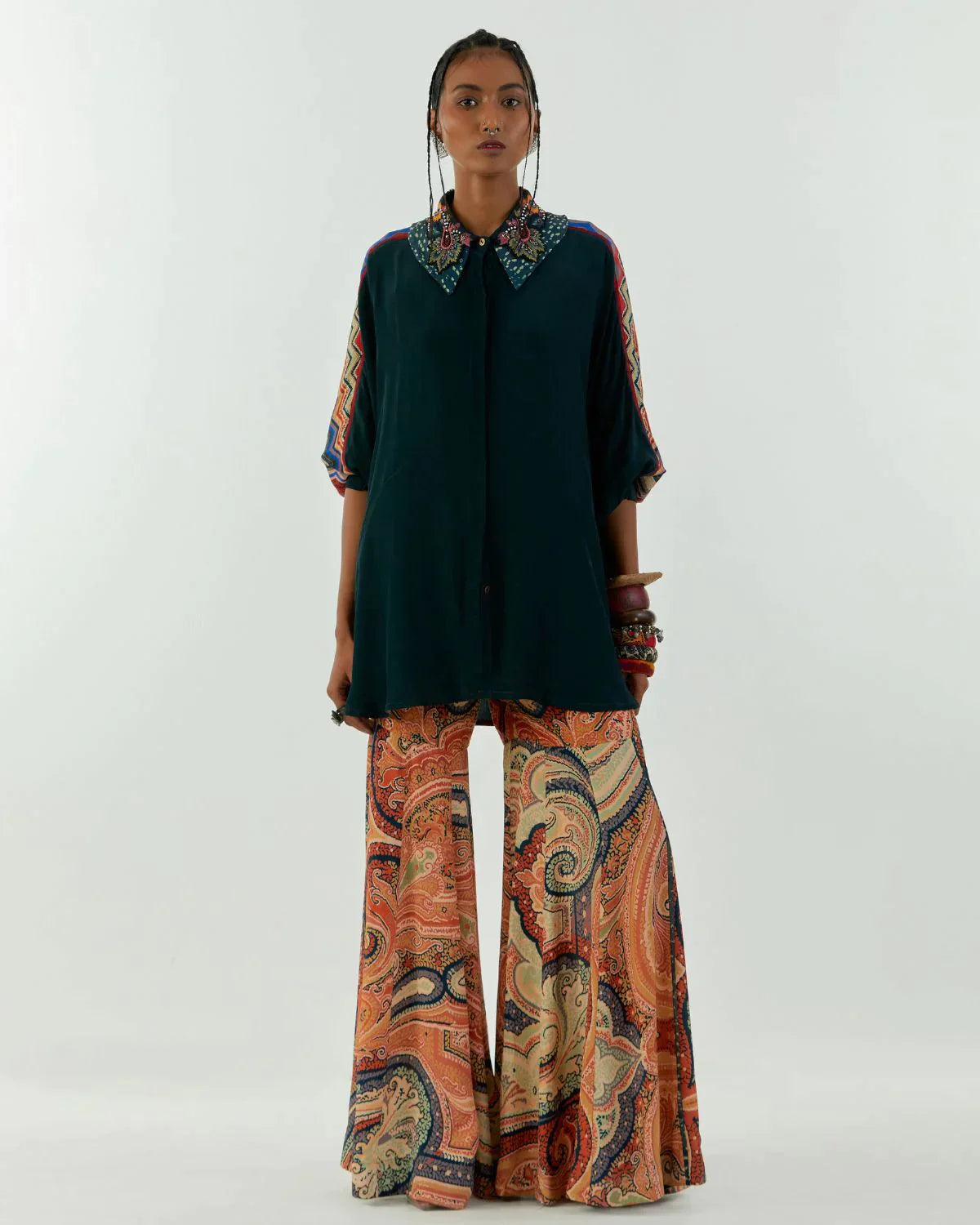 Deep Teal Sharara Pant