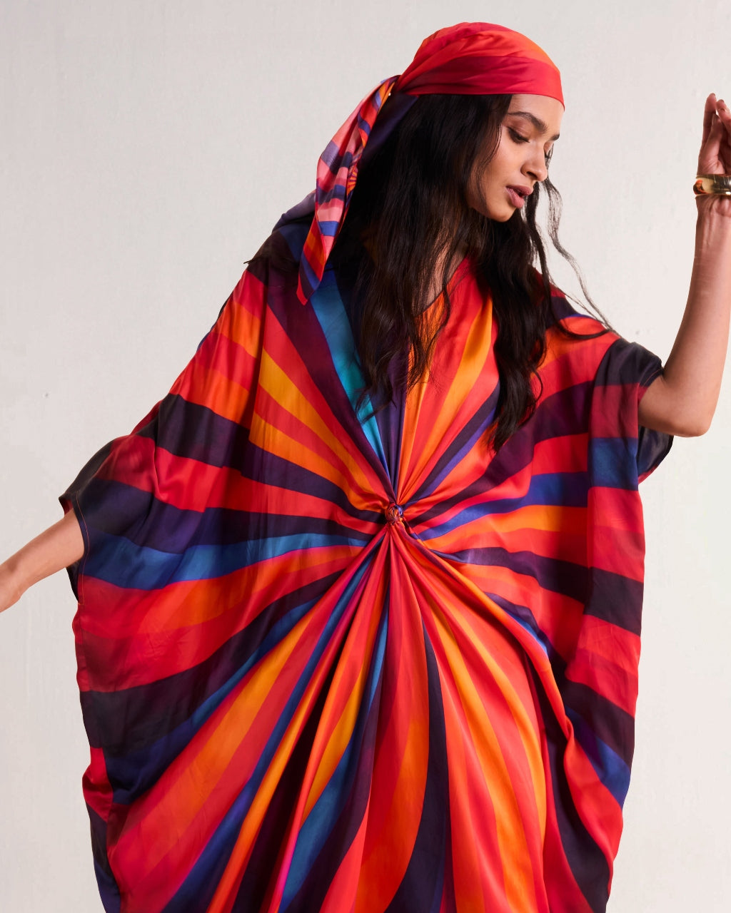 Swirl Kaftan With Scarf