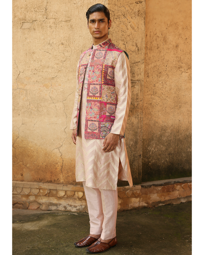 Pink Silk Bundi Set