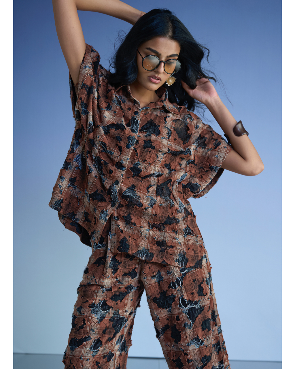Distressed Shirt & Pant Set