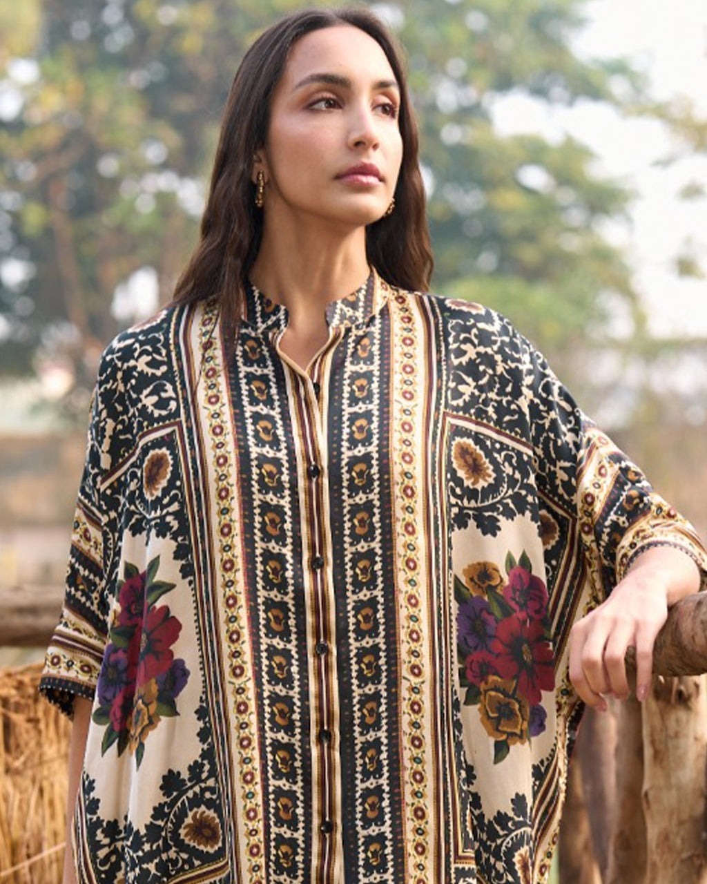 Baroque Printed Boxy Shirt & Straight-Cut Pant Set