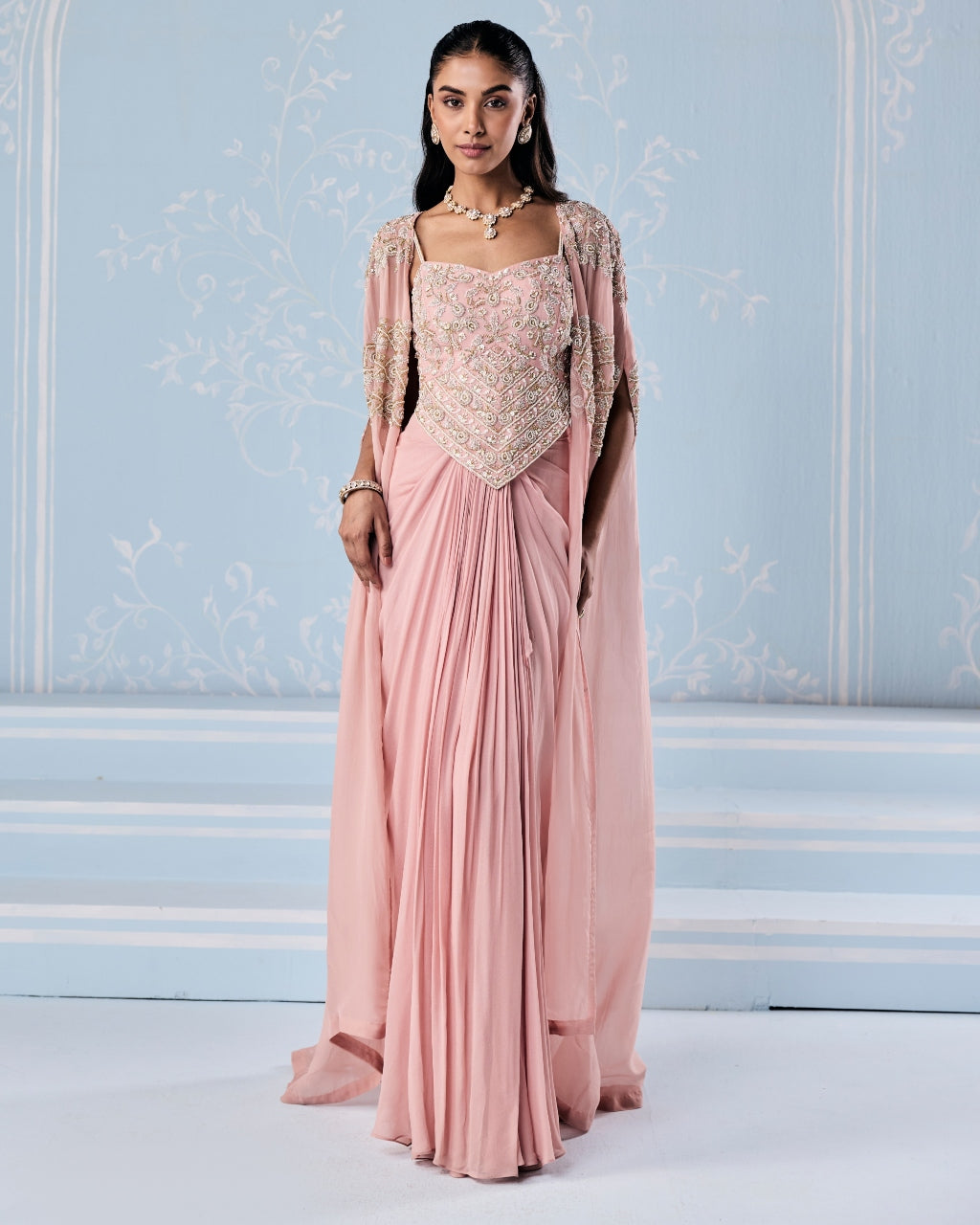 Sofia Choli Cape Skirt Set