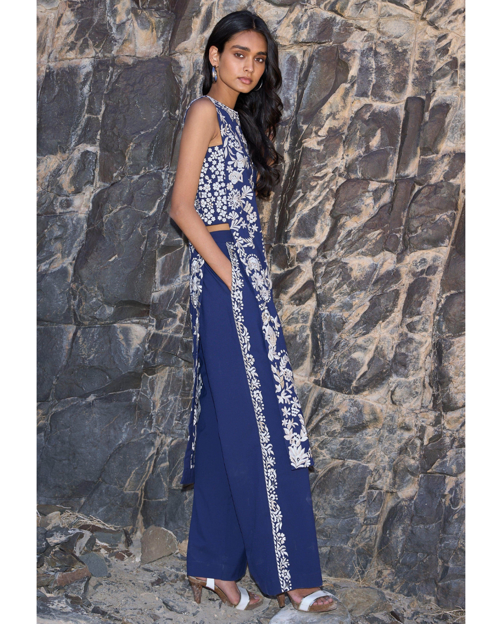 Embroidered Tabard Top & Pant Set