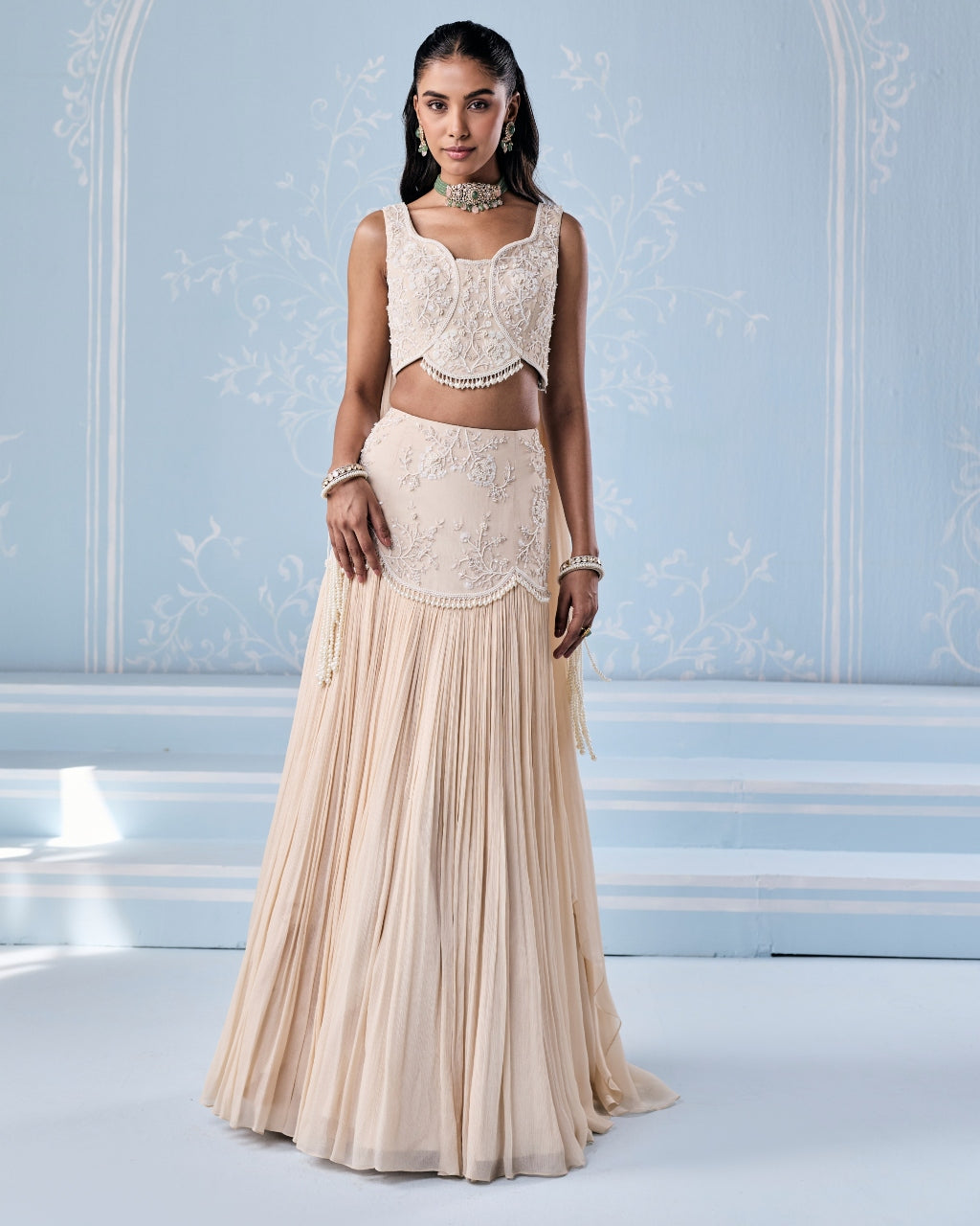 Marine Lehenga Set