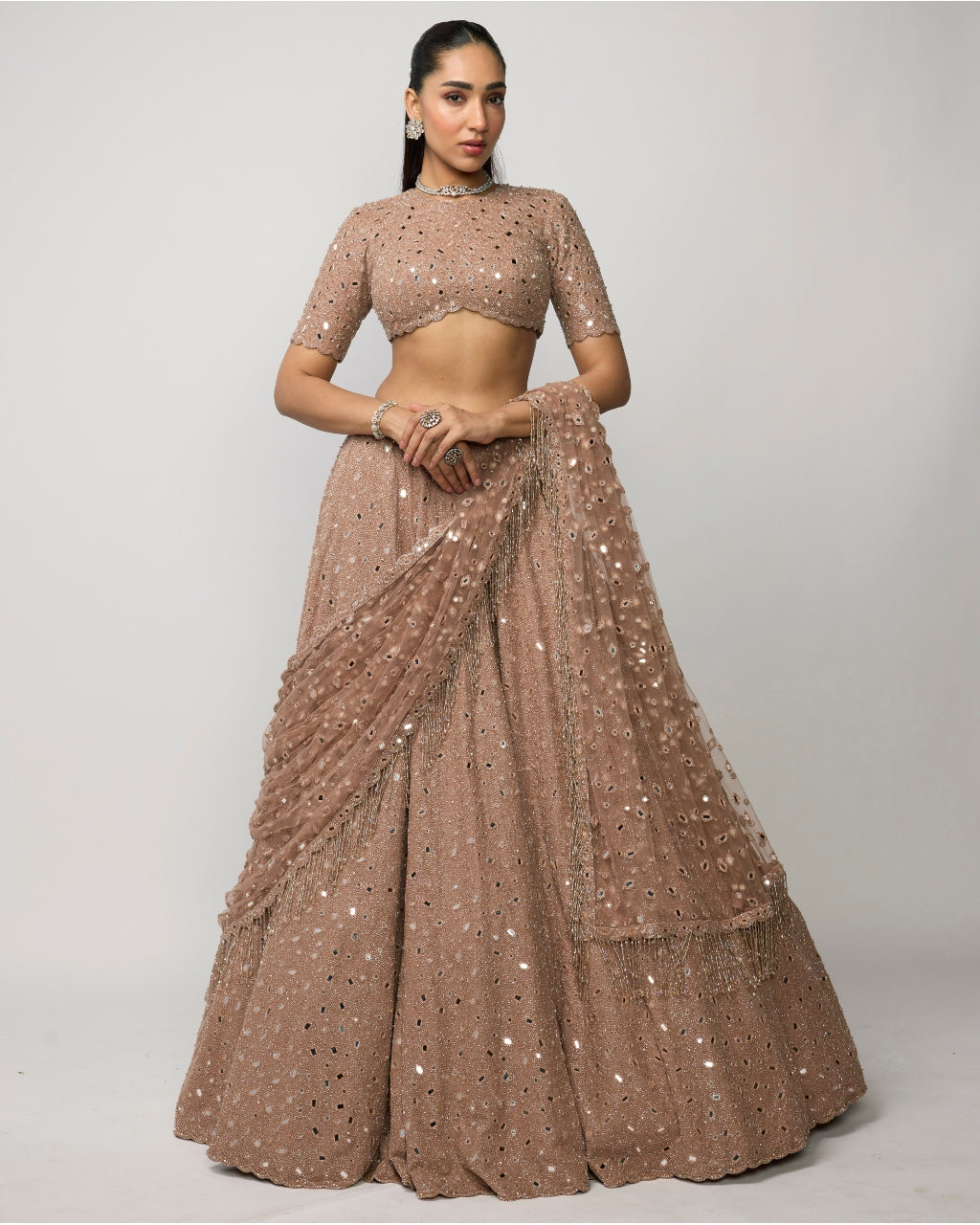 Bronze Rosé Lehenga Set
