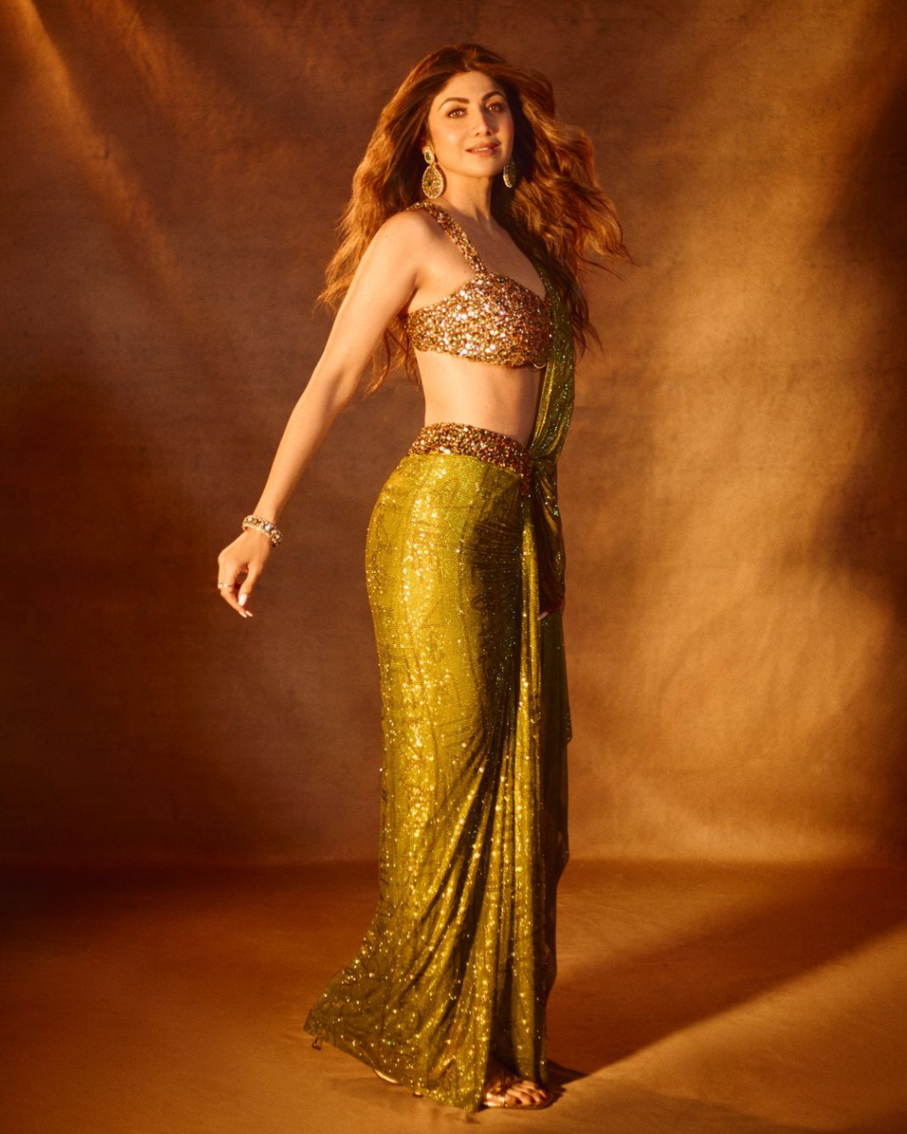 Shilpa Shetty in the Tiaa Sari Set