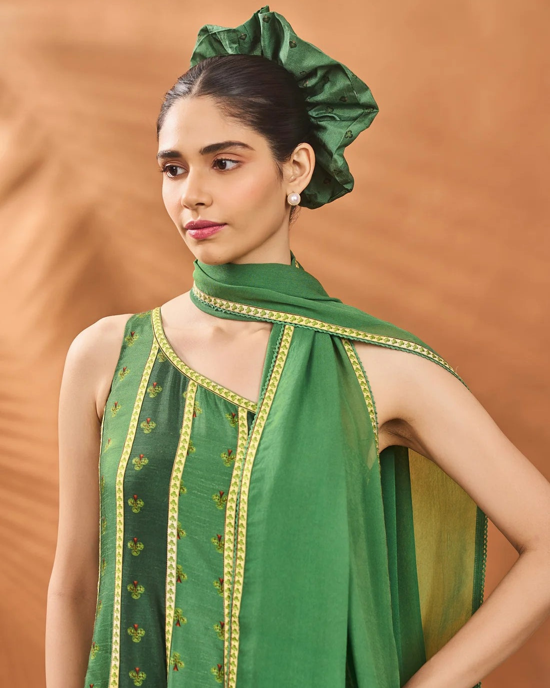 Green Petal Play Anarkali Set