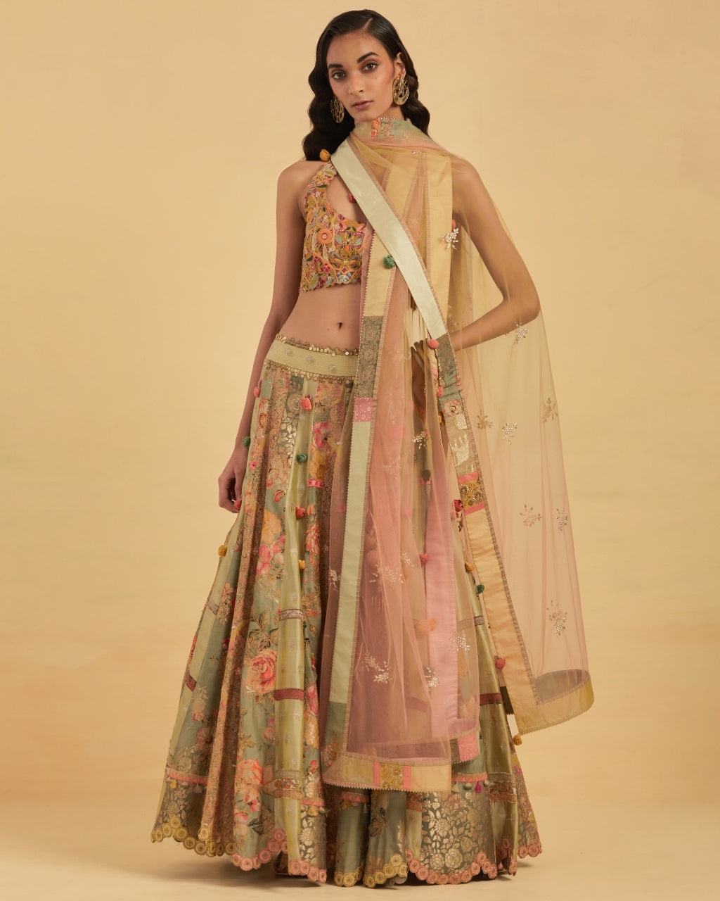 Green Silk Lehenga Set