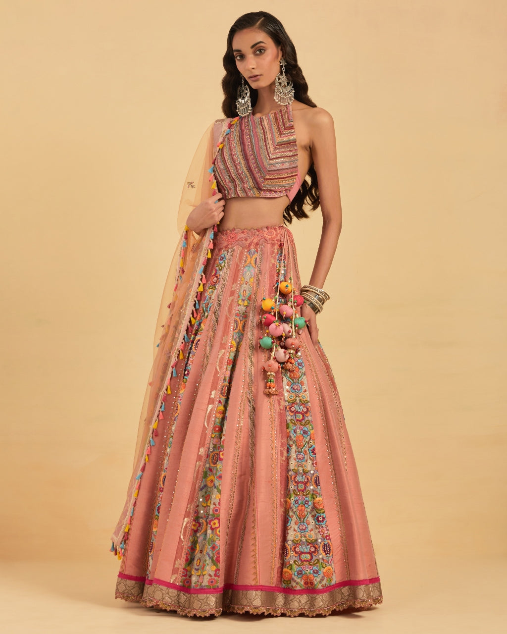 Pink Silk Lehenga Set