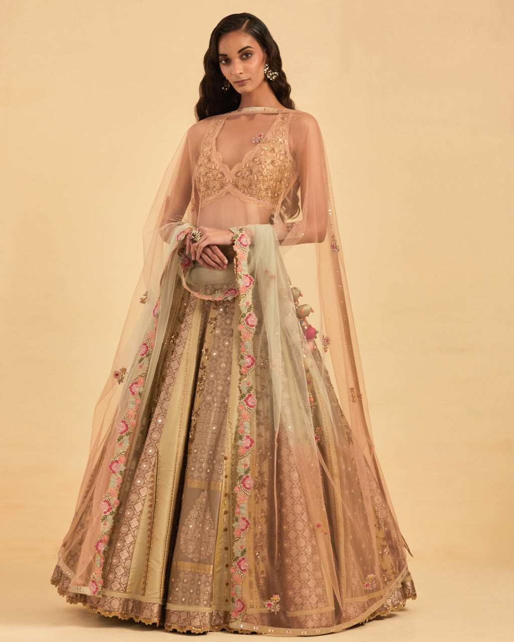 Metallic Silk Lehenga Set