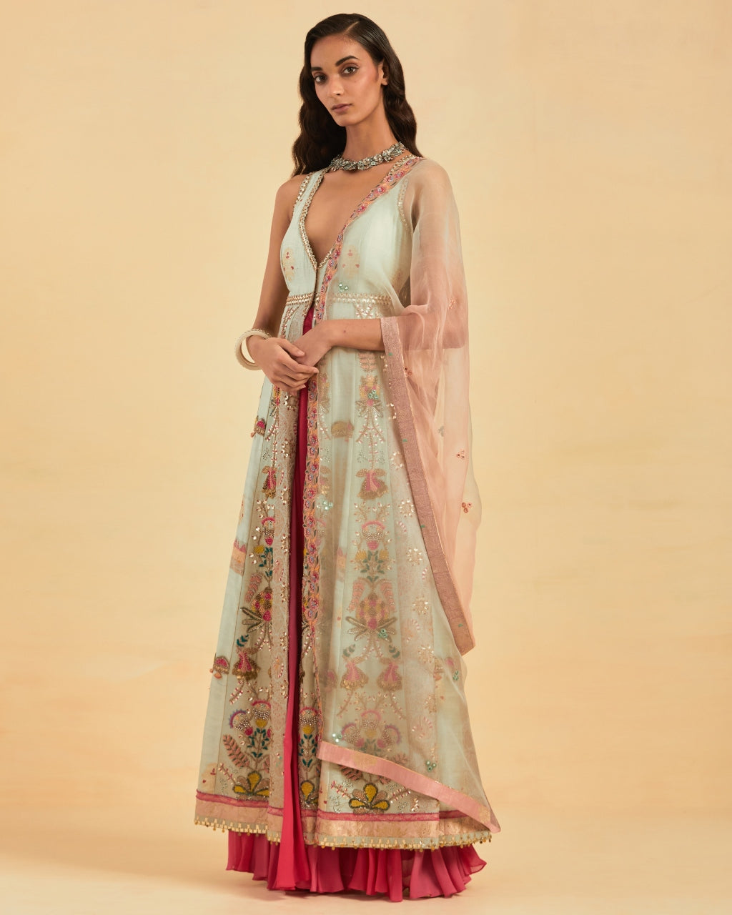 Organza Silk Anarkali Set