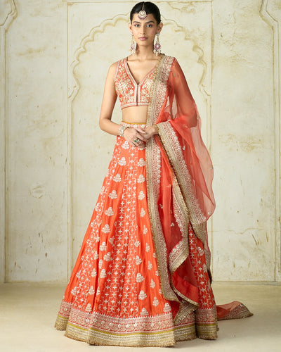 Orange Ayat Lehenga Set