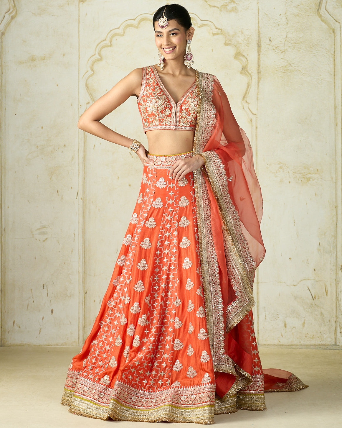Orange Ayat Lehenga Set