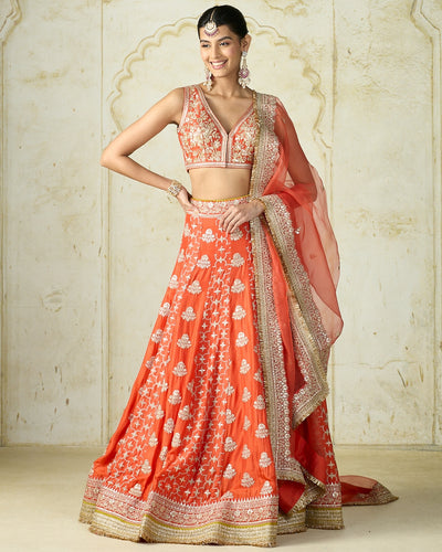 Orange Ayat Lehenga Set