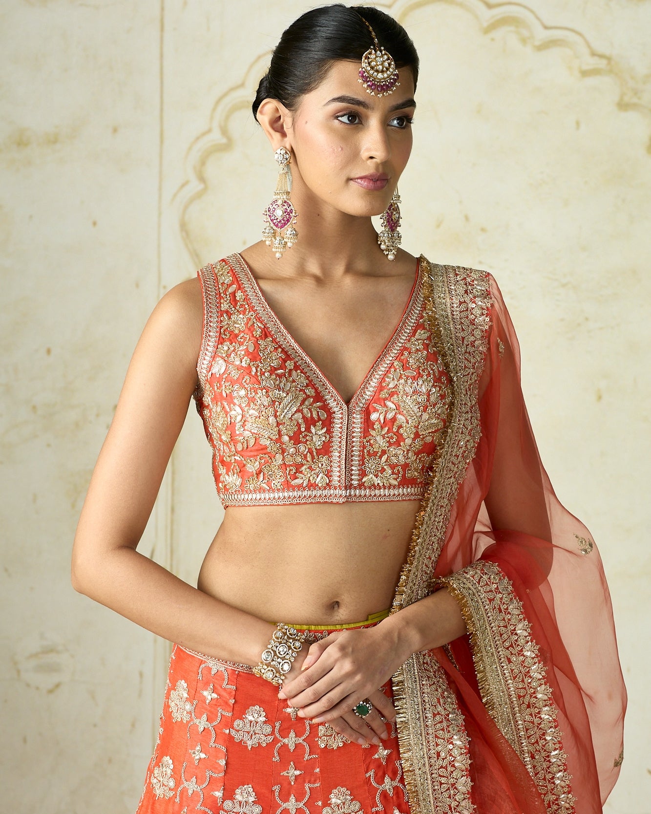 Orange Ayat Lehenga Set