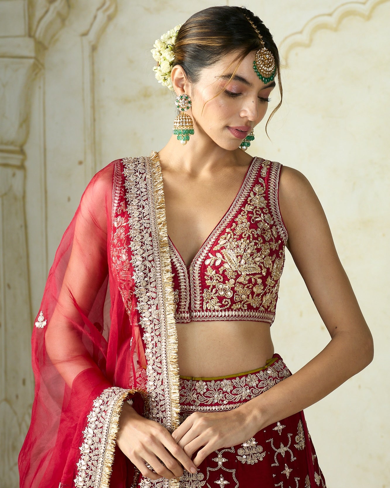 Red Ayat Lehenga Set