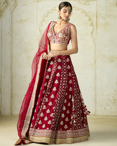 Red Ayat Lehenga Set