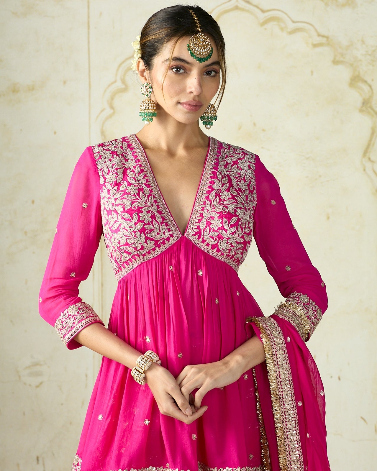 Rani Pink Rida Sharara Set