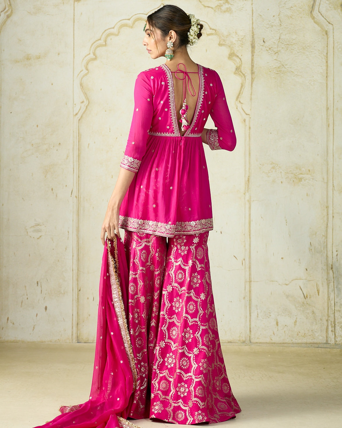 Rani Pink Rida Sharara Set