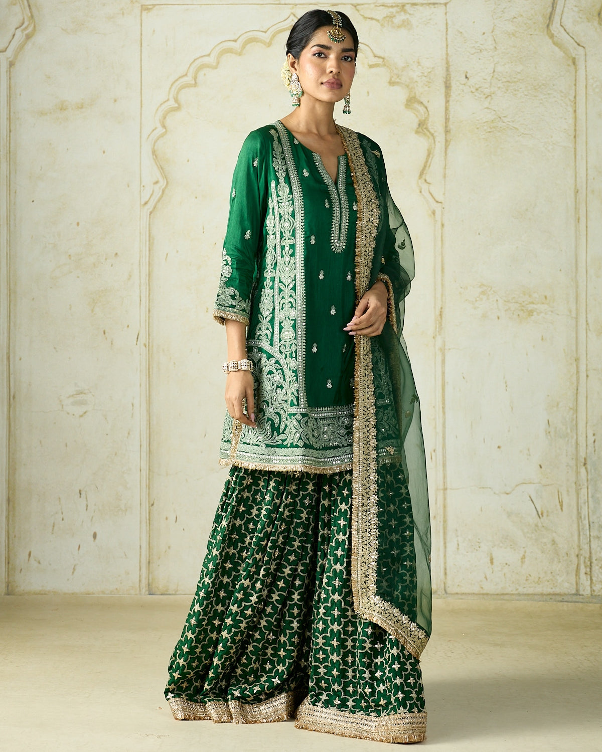 Green Mumtaz Sharara Set
