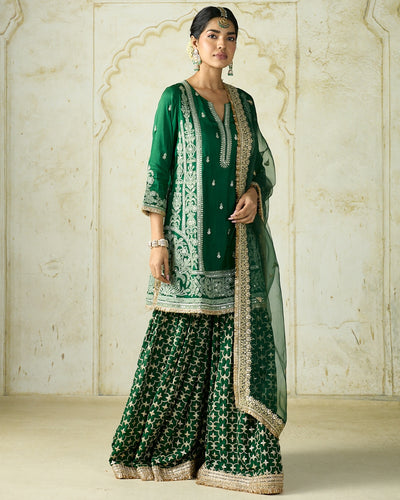 Green Mumtaz Sharara Set
