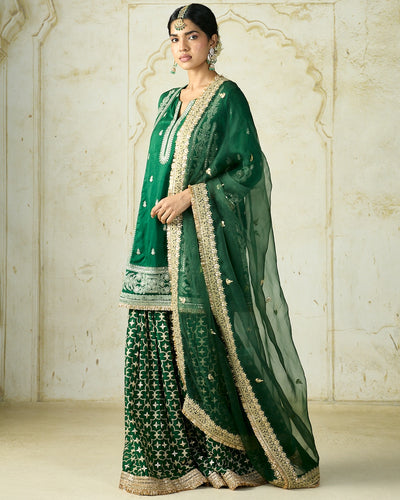 Green Mumtaz Sharara Set