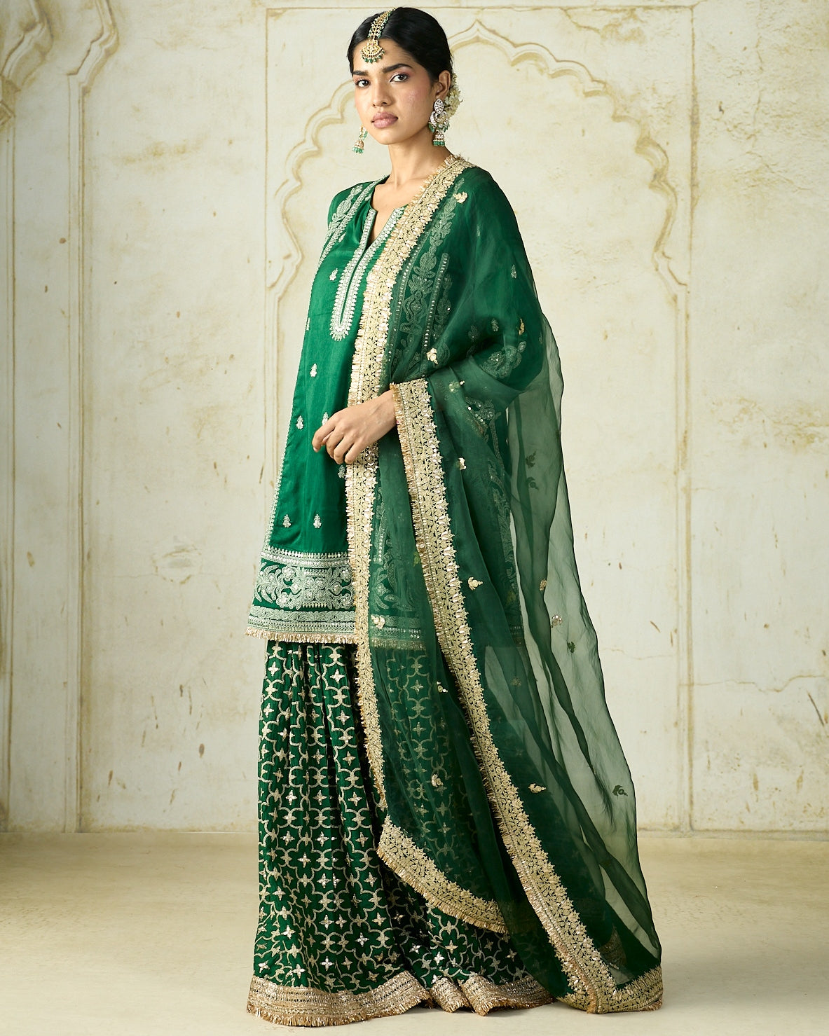 Green Mumtaz Sharara Set
