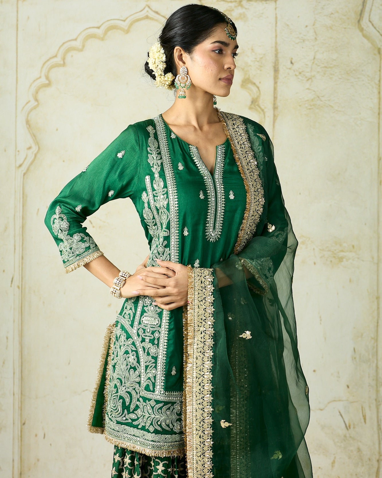Green Mumtaz Sharara Set