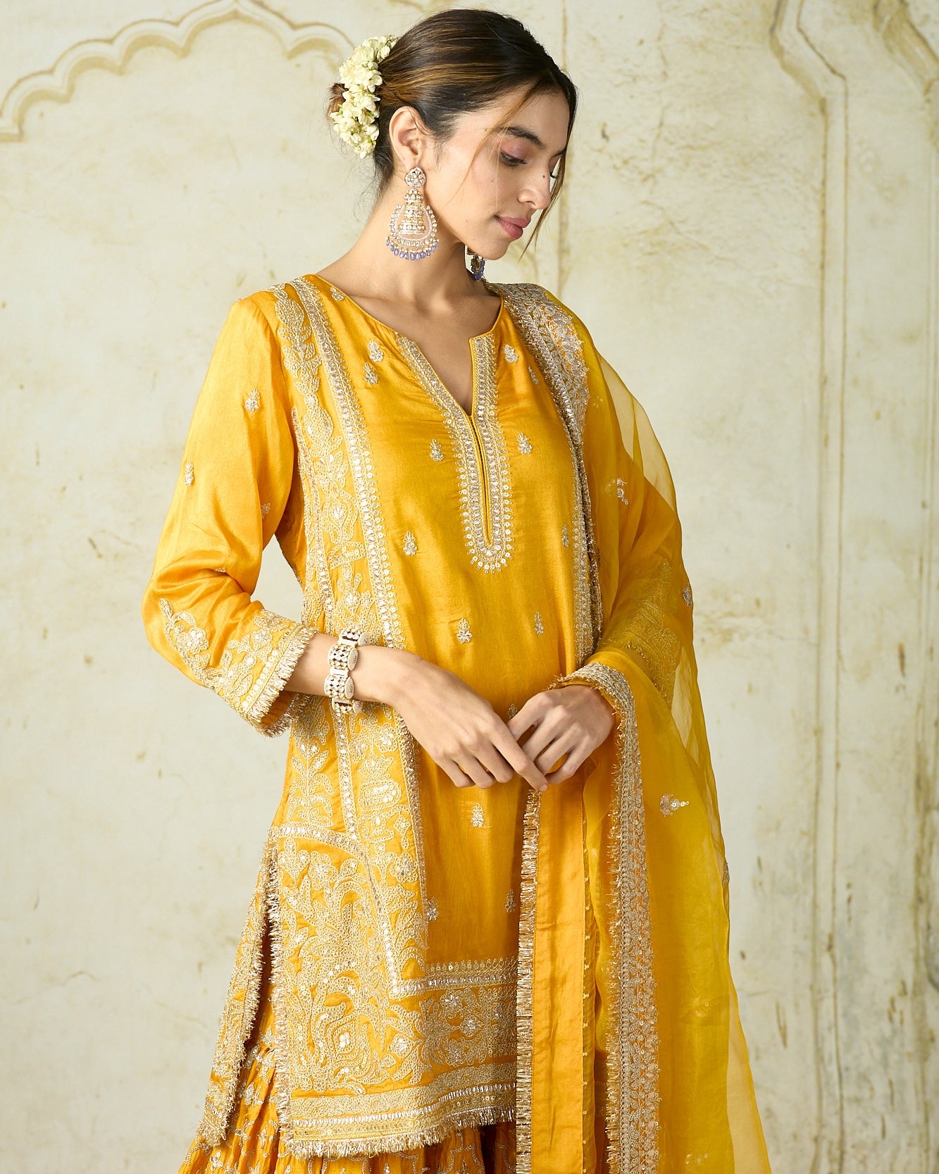 Mustard Yellow Mumtaz Sharara Set