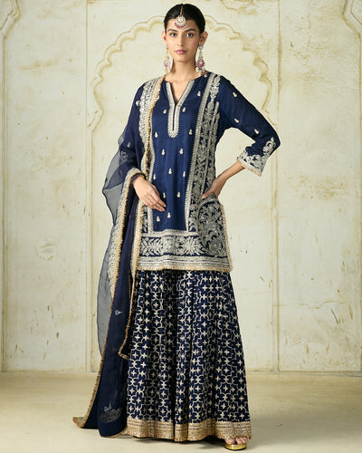Navy Mumtaz Sharara Set