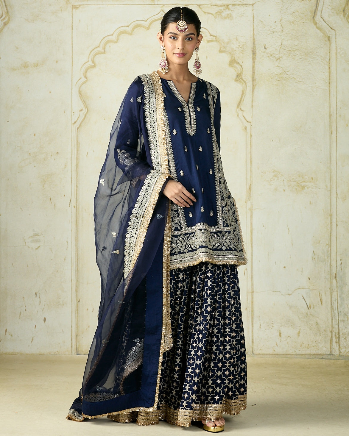Navy Mumtaz Sharara Set