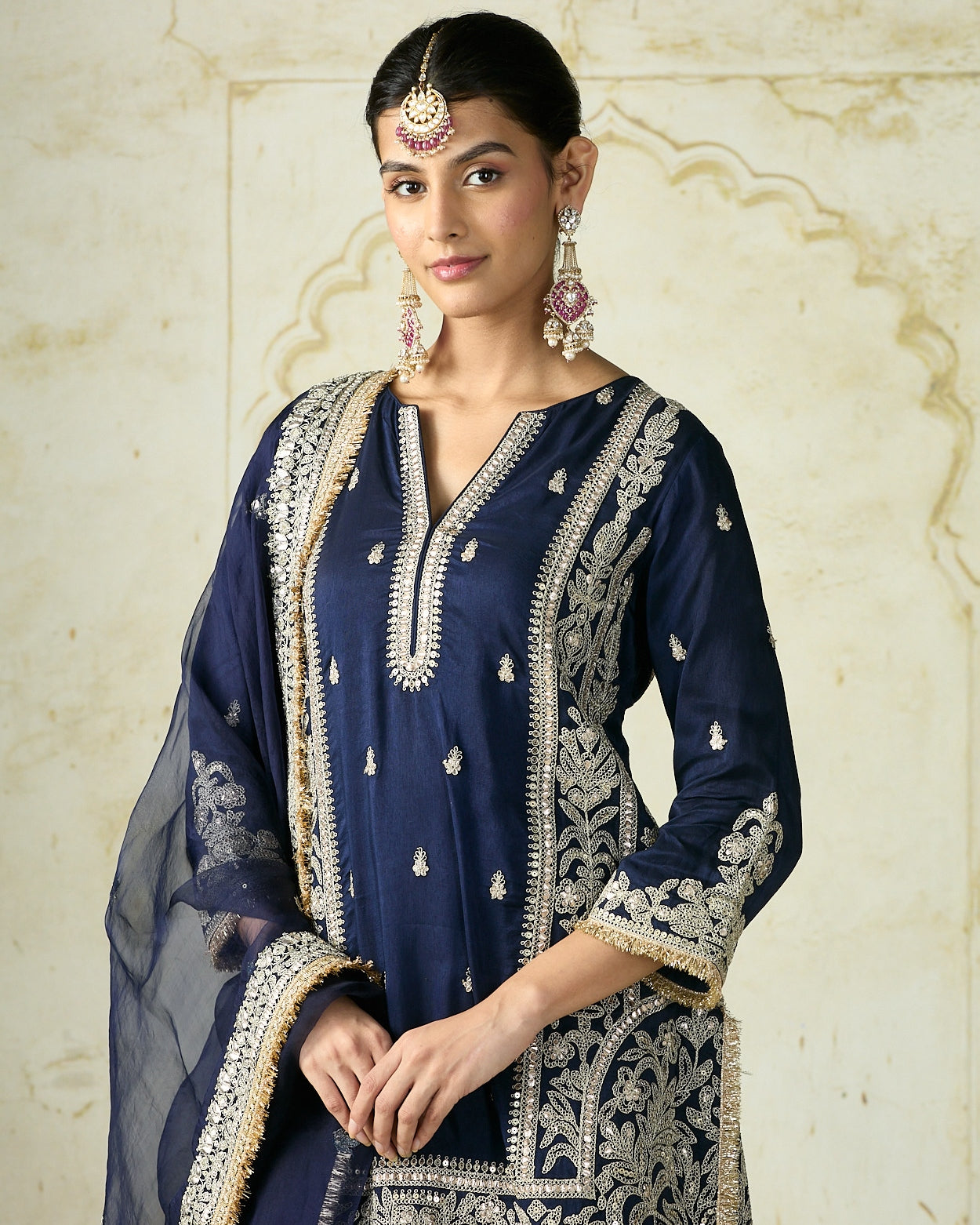 Navy Mumtaz Sharara Set