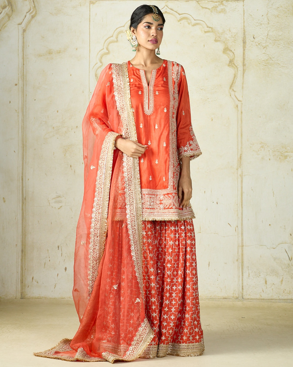 Orange Mumtaz Sharara Set