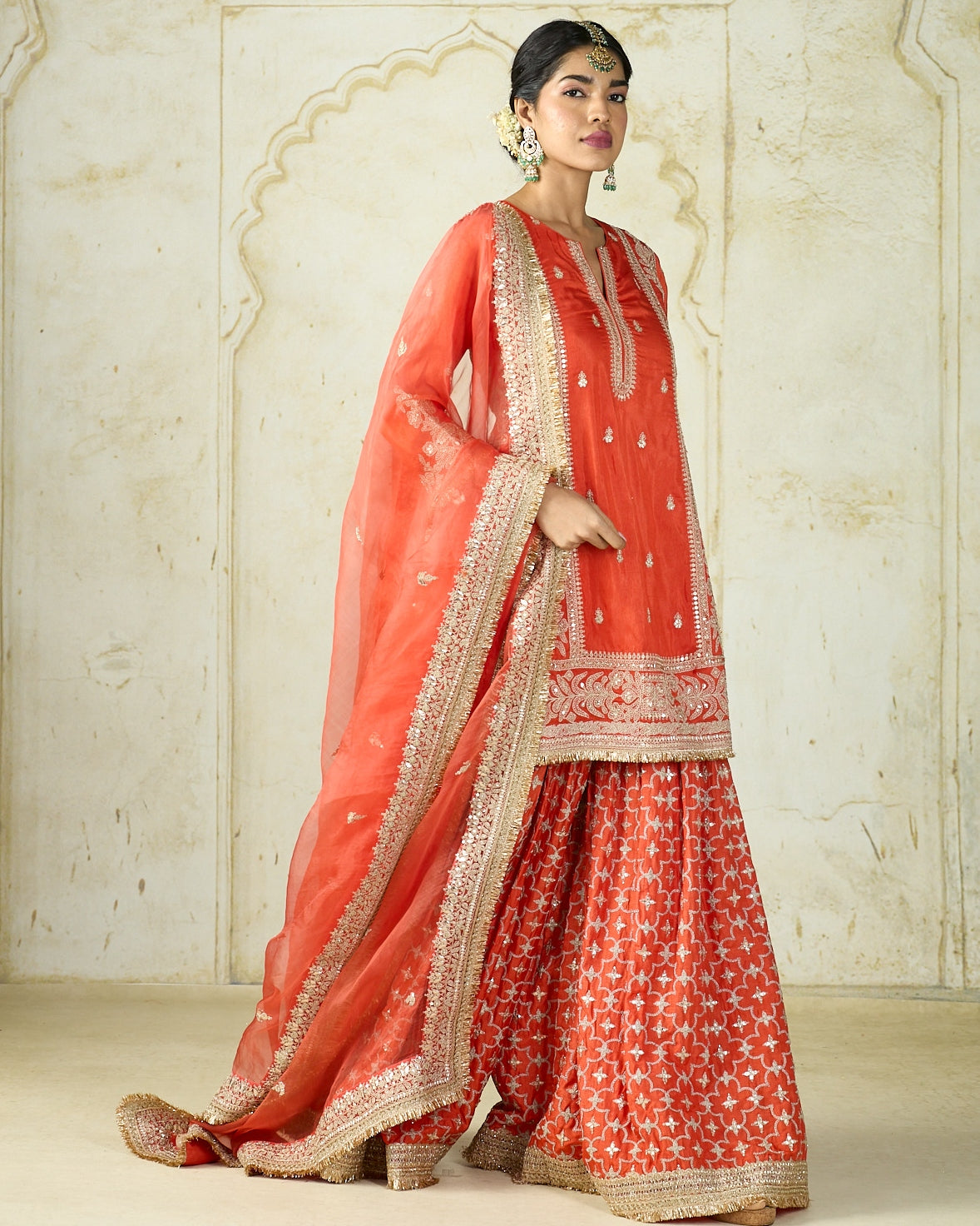 Orange Mumtaz Sharara Set