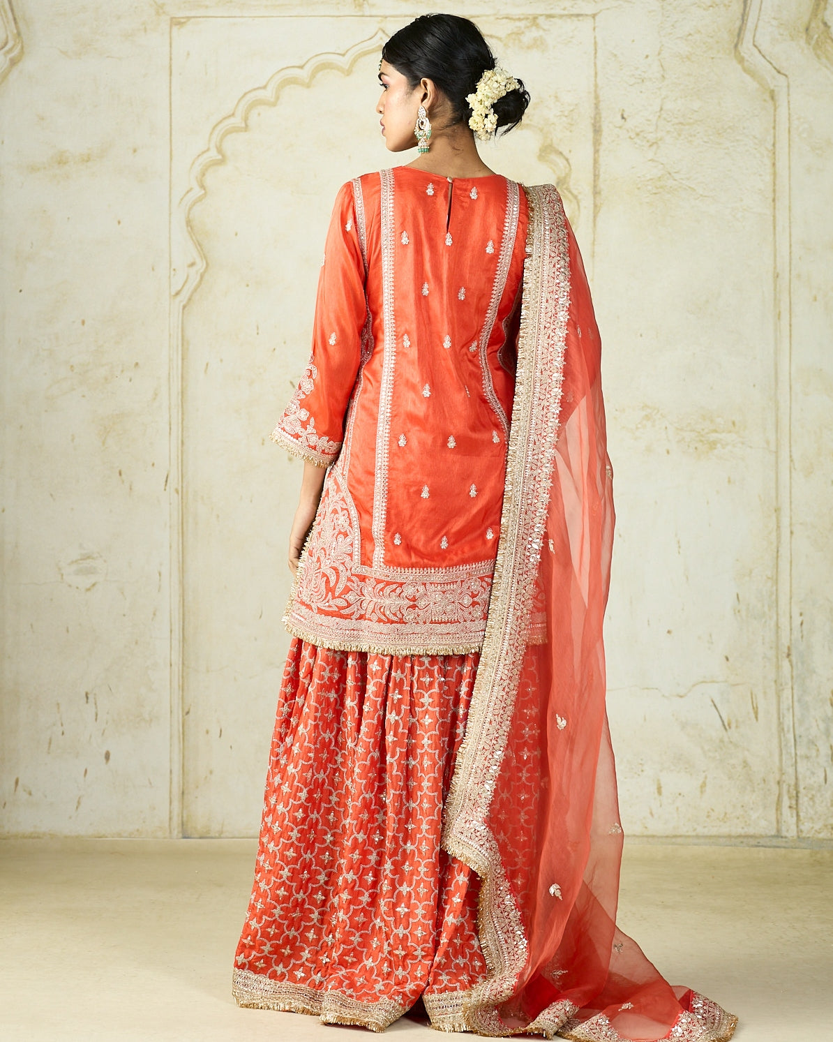Orange Mumtaz Sharara Set