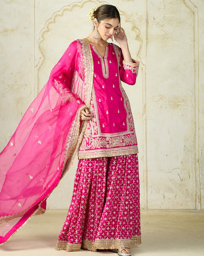 Rani Pink Mumtaz Sharara Set