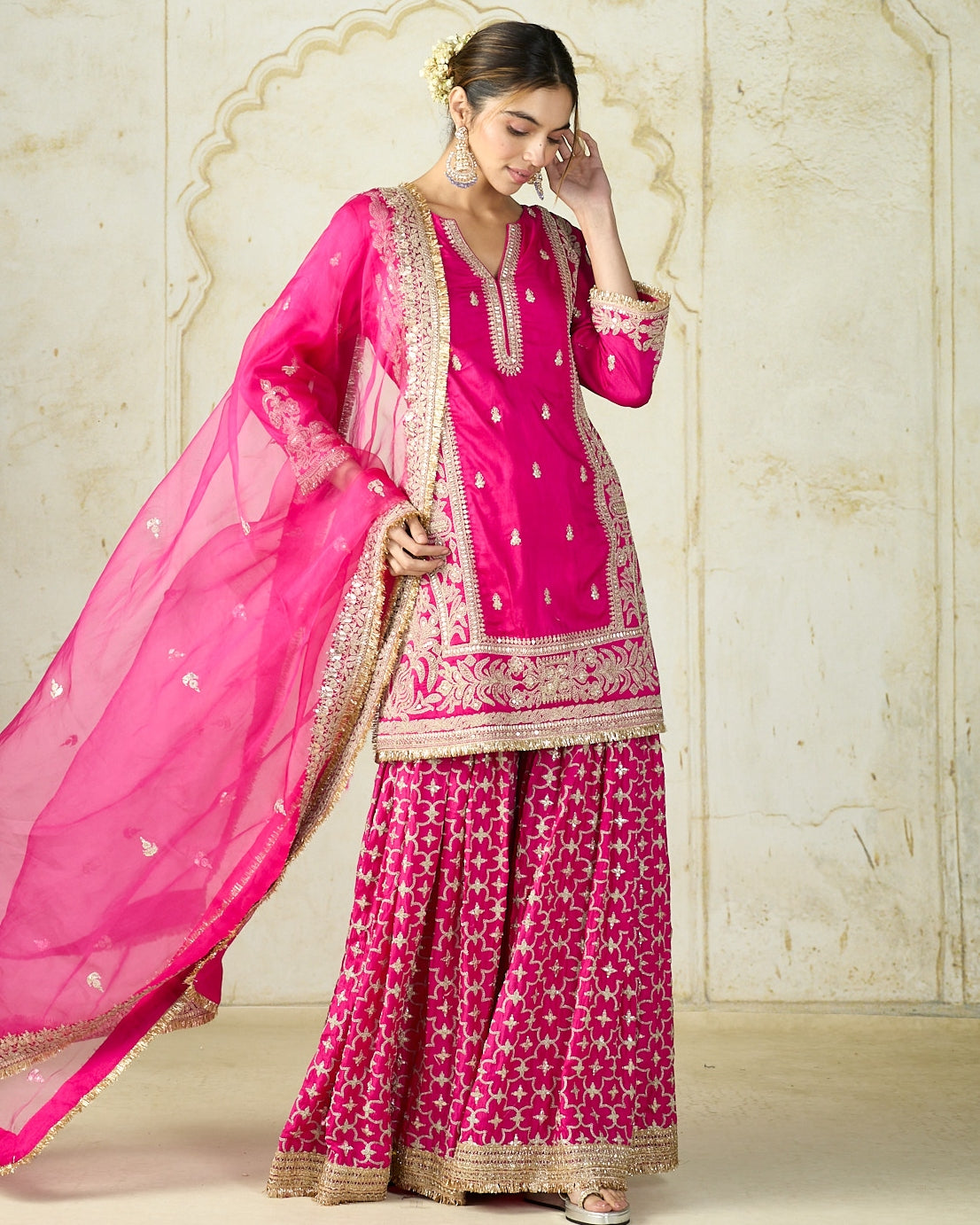 Rani Pink Mumtaz Sharara Set