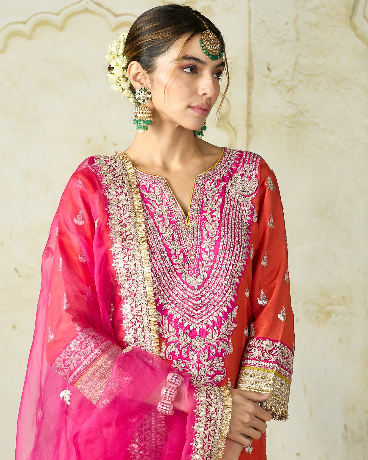 Orange Fitoor Sharara Set