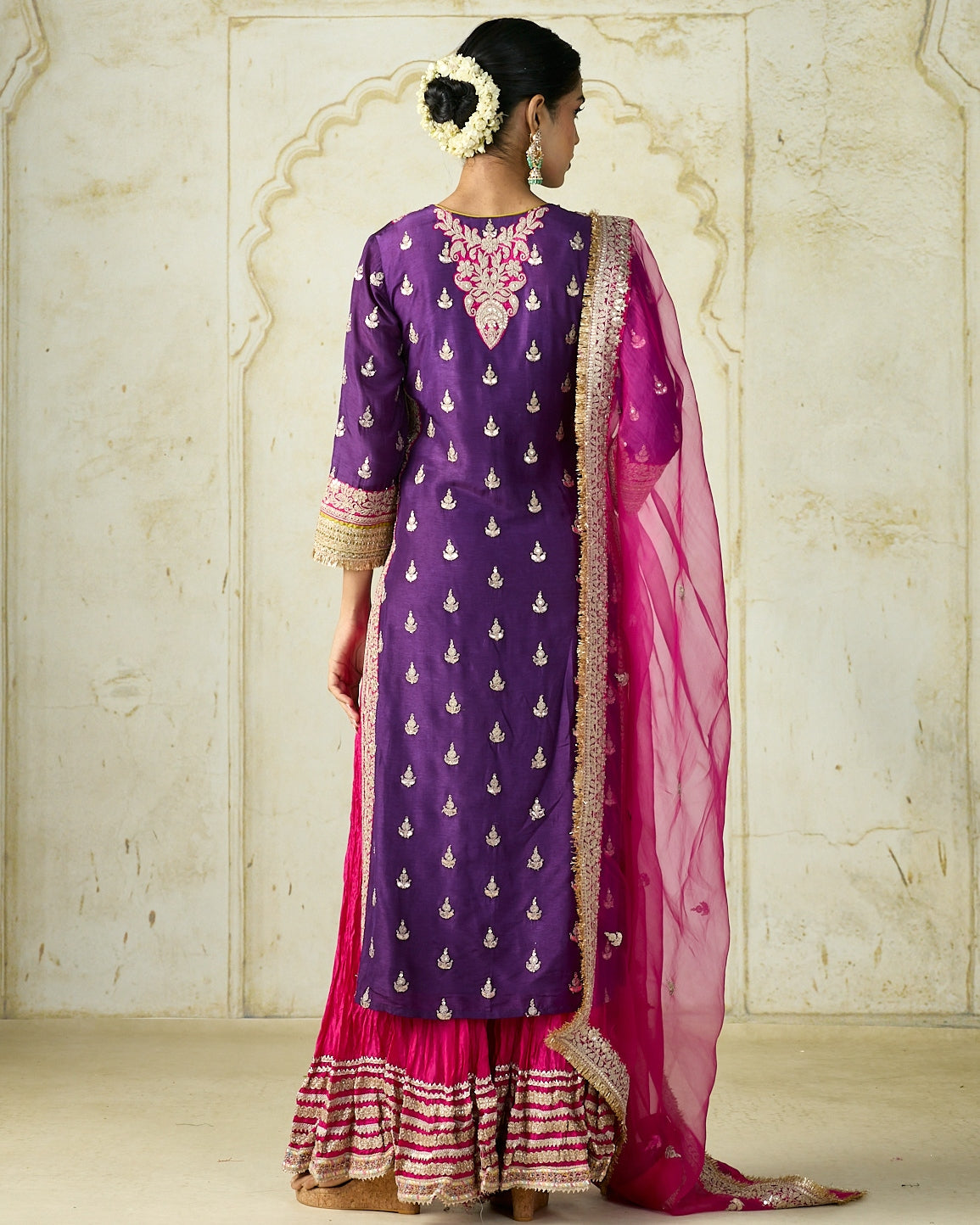 Purple Fitoor Sharara Set
