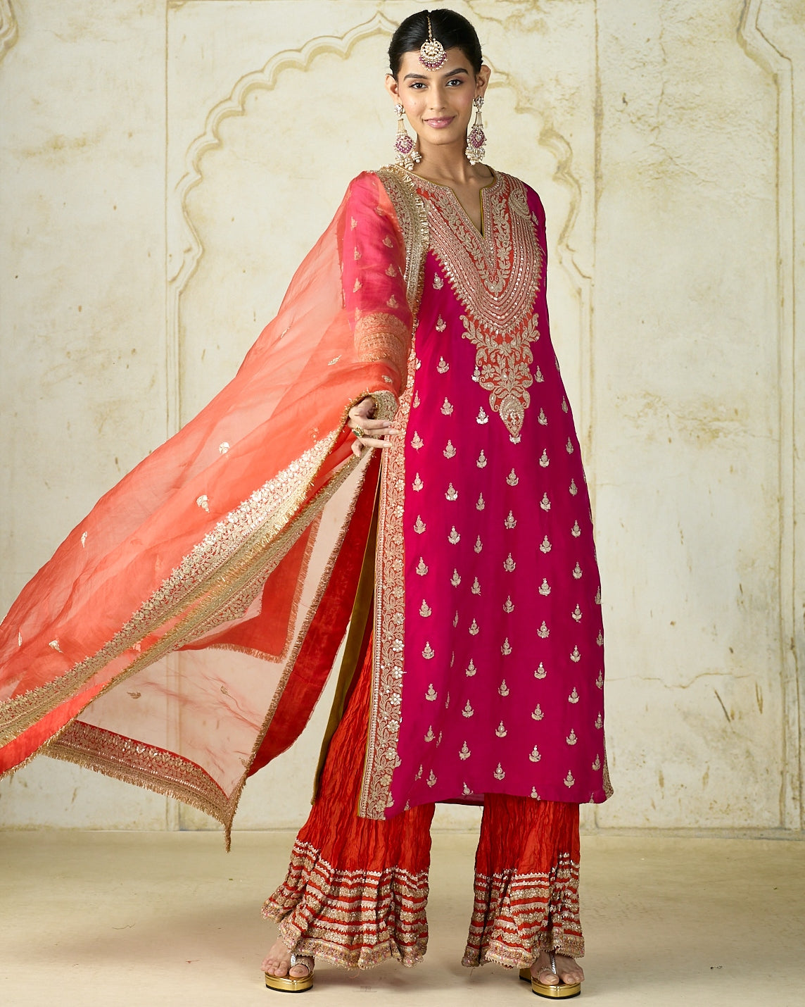 Rani Pink Fitoor Sharara Set