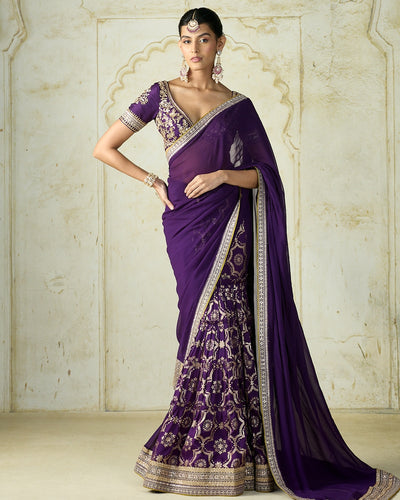 Purple Ruqqayah Sari Set