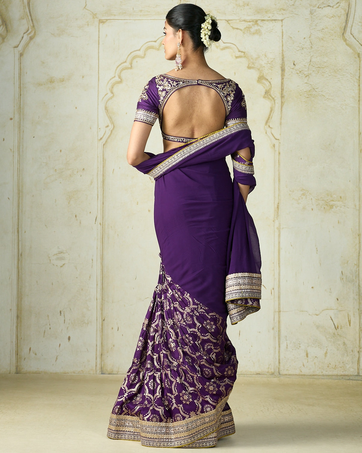 Purple Ruqqayah Saree Set