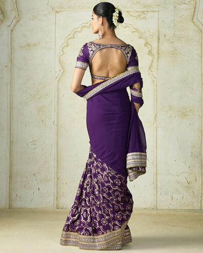 Purple Ruqqayah Sari Set