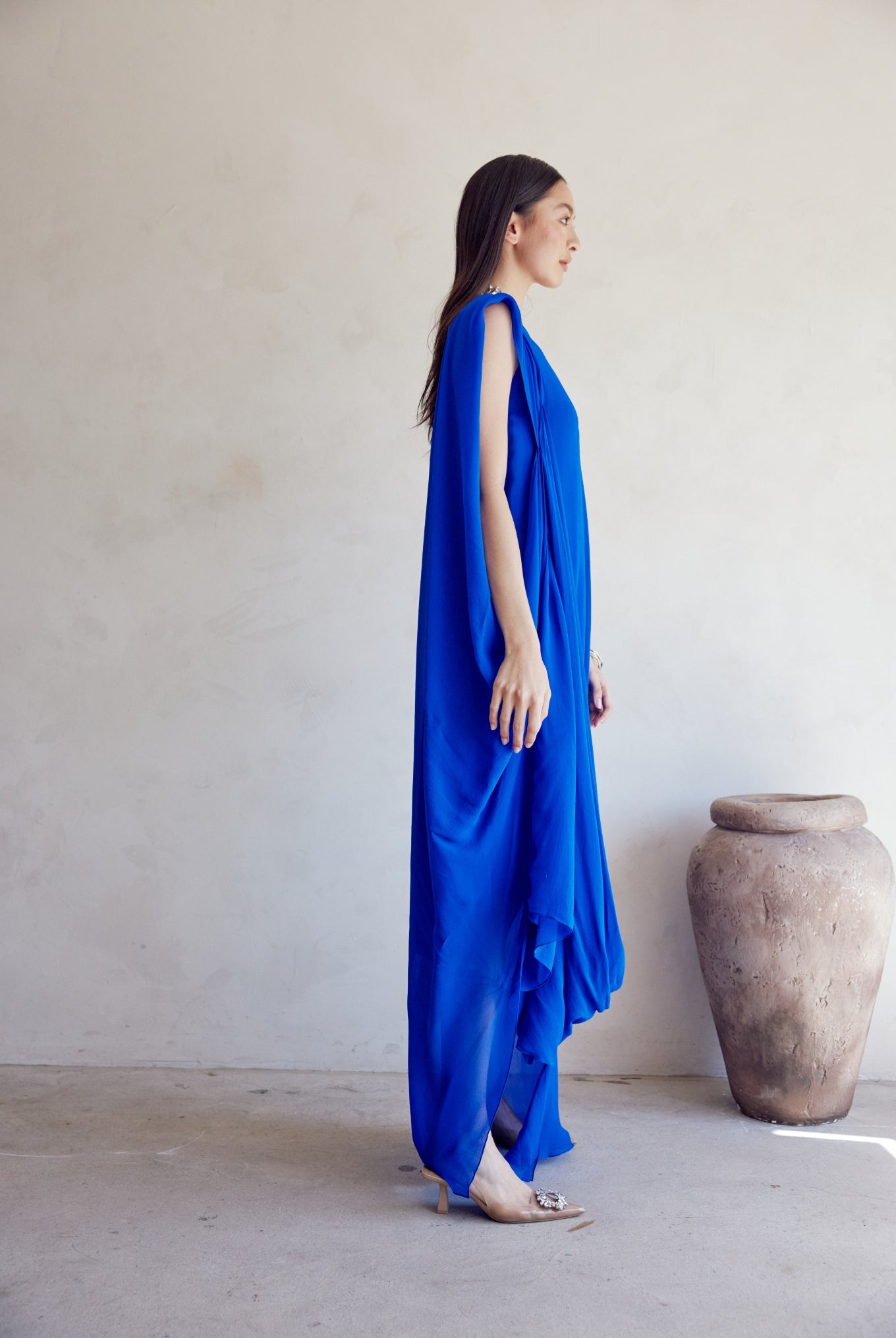 Indigo One Shoulder Dress